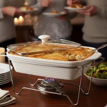 Rechaud Retangular Em Porcelana Com Queimador 2,8l Dynasty