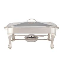 Rechaud retangular em prata Silverlux 38x24x22cm