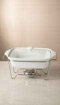 Rechaud Retangular Porcelana 2,8L Com Queimador Rechaud Retangular Porcelana 2,8L Com Queimador