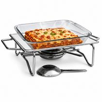 Rechaud Retangular Ravinox 24 x 20cm Chapa Alumínio Queimador Álcool Gel Buffet Mesa Posta Rechaud Retangular Ravinox 24 x 20cm Chapa Alumínio Queimador Álcool Gel Buffet Mesa Posta