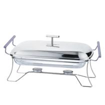 Rechaud Retangular Vidro 3lt. com Suporte Tampa e Concha Inox Fracalanza