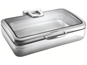 Rechaud Tramontina Banho Maria Retangular em Aço Inox com Tampa Basculante e Cuba GN 1/1 9,06 L Rechaud Tramontina Banho Maria Retangular em Aço Inox com Tampa Basculante e Cuba GN 1/1 9,06 L
