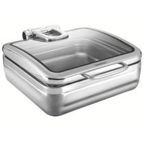 Rechaud Tramontina Banho Maria Retangular em Inox com Tampa Basculante e Cuba GN 2/3 5,9 L 61027010
