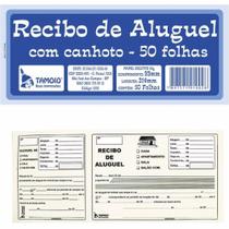 Recibo de Aluguel com Canhoto em Papel Sulfite 56g 93x214mm 50 Folhas- Tamoio
