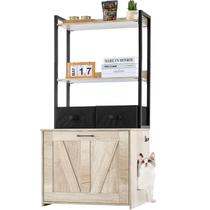 Recinto para caja de arena de gato VEVOR, mueble oculto con almacenamiento Recinto para caja de arena de gato VEVOR, mueble oculto con almacenamiento