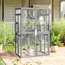 Recinto para Gatos Nyeekoy de Madeira para Área Externa, Catio Cinza, 100 x 85 x 162 cm Recinto para Gatos Nyeekoy de Madeira para Área Externa, Catio Cinza, 100 x 85 x 162 cm