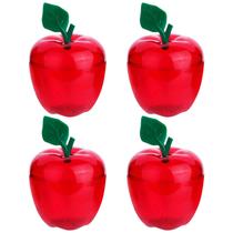 Recipiente Apple TABGACH de plástico vermelho grande de 500 mL (pacote com 4) Recipiente Apple TABGACH de plástico vermelho grande de 500 mL (pacote com 4)