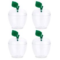 Recipiente Apple TABGACH Large Clear 500mL, pacote com 4 pacotes de plástico