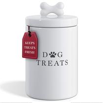 Recipiente Cerâmica para Guloseimas de Cães Barnyard Designs - Grande e Branco Recipiente Cerâmica para Guloseimas de Cães Barnyard Designs - Grande e Branco