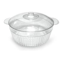 Recipiente Com Tampa Saladeira Bowl Redonda Transparente 1L