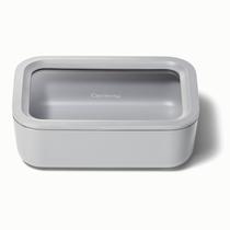 Recipiente de 1,6 L de vidro de alcaravia para armazenamento de alimentos revestido de cerâmica cinza Recipiente de 1,6 L de vidro de alcaravia para armazenamento de alimentos revestido de cerâmica cinza