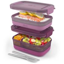 Recipiente de Armazenamento de Alimentos Ello Lunch Stack - Pacote com 2 Unidades (Sem BPA) Recipiente de Armazenamento de Alimentos Ello Lunch Stack - Pacote com 2 Unidades (Sem BPA)