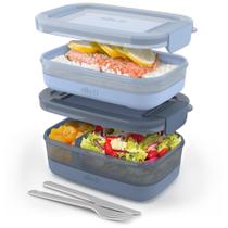 Recipiente de Armazenamento de Alimentos Ello Lunch Stack - Pacote com 2 Unidades (Sem BPA) Recipiente de Armazenamento de Alimentos Ello Lunch Stack - Pacote com 2 Unidades (Sem BPA)