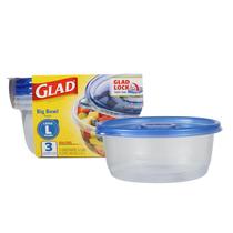 Recipiente de armazenamento de alimentos Glad GladWare Big Bowl 1.4L, conjunto de 3