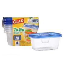 Recipiente de armazenamento de alimentos GladWare To Go Snack 710 ml (4 conjuntos)