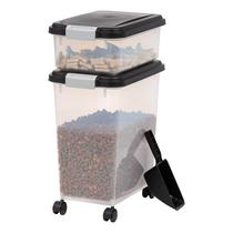 Recipiente de armazenamento de alimentos IRIS USA para cães, combinação de 13,6 kg e 4,99 kg