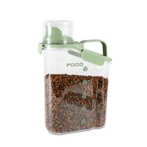 Recipiente de armazenamento de alimentos para animais de estimação P-ZOONPE 2.8L com copo de medição Recipiente de armazenamento de alimentos para animais de estimação P-ZOONPE 2.8L com copo de medição
