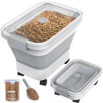 Recipiente de armazenamento de alimentos para cães DDMOMMY 9-10,5 kg com colher e tigela Recipiente de armazenamento de alimentos para cães DDMOMMY 9-10,5 kg com colher e tigela