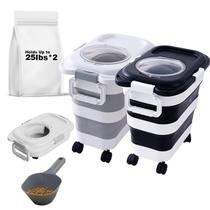 Recipiente de armazenamento de alimentos para cães SEWIU, pacote com 2, 11-14 kg, com acessórios