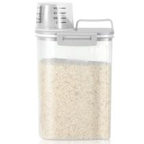 Recipiente de armazenamento de arroz TBMax 1,8 kg com copo de medição cinza