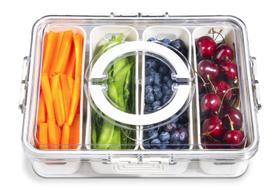 Recipiente de armazenamento de frutas YFUIF portátil para geladeira com 4 compartimentos