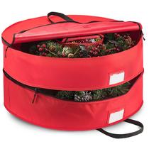 Recipiente de armazenamento de grinaldas ZOBER Christmas 60 cm, pacote com 2 unidades, vermelho