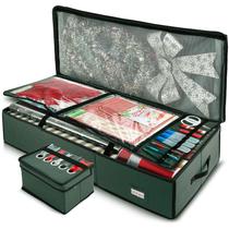 Recipiente de armazenamento de papel de embrulho Hearth & Harbor Christmas Recipiente de armazenamento de papel de embrulho Hearth & Harbor Christmas