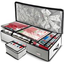 Recipiente de armazenamento de papel de embrulho Hearth & Harbor Christmas Recipiente de armazenamento de papel de embrulho Hearth & Harbor Christmas