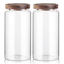 Recipiente de armazenamento de vidro Labina 2400ml, frasco hermético para alimentos, pacote com 2 Recipiente de armazenamento de vidro Labina 2400ml, frasco hermético para alimentos, pacote com 2