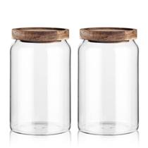 Recipiente de armazenamento de vidro Labina Airtight Food Jar 2L (pacote com 2) Recipiente de armazenamento de vidro Labina Airtight Food Jar 2L (pacote com 2)