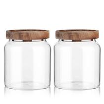 Recipiente de armazenamento de vidro Labina Airtight Food Jar 600mL (pacote com 2) Recipiente de armazenamento de vidro Labina Airtight Food Jar 600mL (pacote com 2)