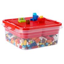 Recipiente de armazenamento OGANAZI Building Blocks com tampa de placa de base Recipiente de armazenamento OGANAZI Building Blocks com tampa de placa de base