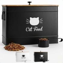 Recipiente de Armazenamento para Ração de Gato HB Design Co. 6,8 kg Metal Recipiente de Armazenamento para Ração de Gato HB Design Co. 6,8 kg Metal