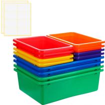 Recipiente de armazenamento Zonon Plastic Cubby Bins 12 unidades com etiqueta Recipiente de armazenamento Zonon Plastic Cubby Bins 12 unidades com etiqueta