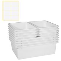 Recipiente de armazenamento Zonon Plastic Cubby Bins 12 unidades com etiqueta Recipiente de armazenamento Zonon Plastic Cubby Bins 12 unidades com etiqueta