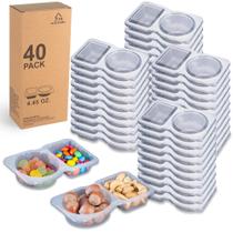 Recipiente de condimentos MACTANO 40 conjuntos de compartimento duplo Recipiente de condimentos MACTANO 40 conjuntos de compartimento duplo