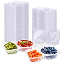 Recipiente de condimentos Palksky com compartimento duplo x50 com tampas Recipiente de condimentos Palksky com compartimento duplo x50 com tampas