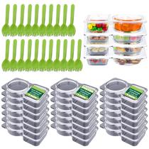 Recipiente de condimentos PHOYEN com compartimento duplo, 21 conjuntos com tampas