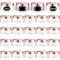 Recipiente de frasco de plástico Dandat 120 ml com tampa, 24 unidades para cosméticos Recipiente de frasco de plástico Dandat 120 ml com tampa, 24 unidades para cosméticos