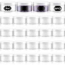 Recipiente de frasco de plástico Dandat 250mL com tampa, 24 unidades para cosméticos Recipiente de frasco de plástico Dandat 250mL com tampa, 24 unidades para cosméticos