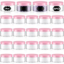 Recipiente de frasco de plástico Dandat 250mL com tampa, 24 unidades para cosméticos Recipiente de frasco de plástico Dandat 250mL com tampa, 24 unidades para cosméticos