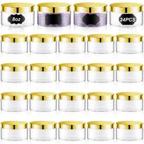 Recipiente de frasco de plástico Dandat 250mL com tampa, 24 unidades para cosméticos Recipiente de frasco de plástico Dandat 250mL com tampa, 24 unidades para cosméticos