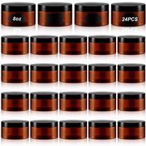 Recipiente de frasco de plástico Dandat 250mL com tampa e etiqueta 24 unidades Recipiente de frasco de plástico Dandat 250mL com tampa e etiqueta 24 unidades