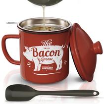 Recipiente de gordura para bacon PYARD 1,3 L com peneira e espátula Recipiente de gordura para bacon PYARD 1,3 L com peneira e espátula