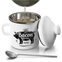 Recipiente de gordura para bacon PYARD Mini 450 ml de esmalte com filtro
