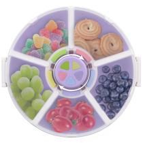 Recipiente de lanche infantil JOOPETALK giratório de 16,5 cm com 5 compartimentos Recipiente de lanche infantil JOOPETALK giratório de 16,5 cm com 5 compartimentos