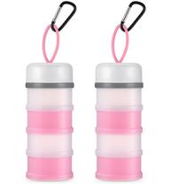 Recipiente de proteína em pó Baderke 4 empilhável, 2 unidades rosa/branco Recipiente de proteína em pó Baderke 4 empilhável, 2 unidades rosa/branco