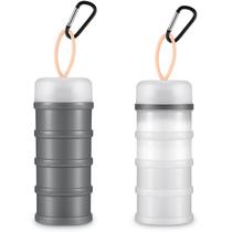 Recipiente de proteína em pó Baderke 4 empilhável 4x100ml cinza branco Recipiente de proteína em pó Baderke 4 empilhável 4x100ml cinza branco