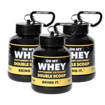 Recipiente de proteína em pó ONMYWHEY to Go com funil e garrafa