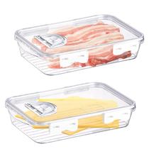 Recipiente de queijo e bacon Keeper, pacote com 2 unidades, geladeira sem BPA